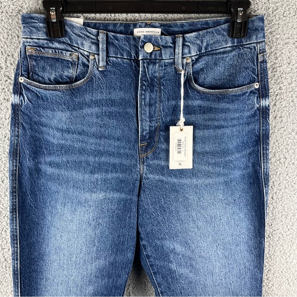 Good American NWT Good Curve Straight High Rise Medium Wash Jeans Size 14/32 - Picture 7 of 16